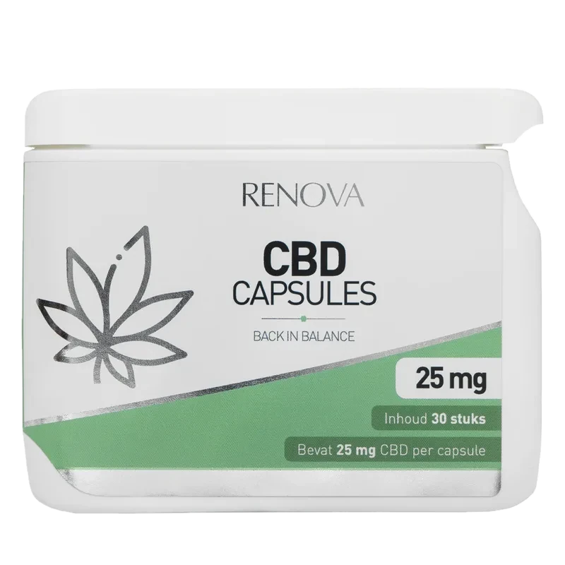 Jar of Renova CBD capsules